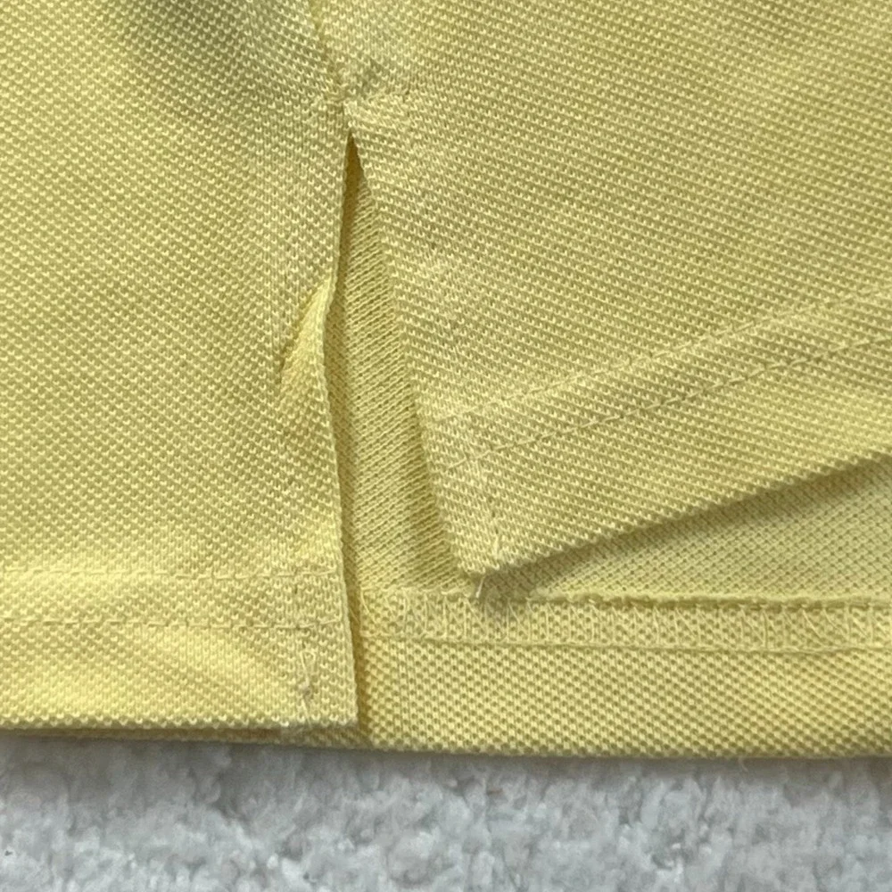Polo Jeans Co. Polo Shirt Collard V-neck Made in USA Yellow Men's Size M VTG NWT